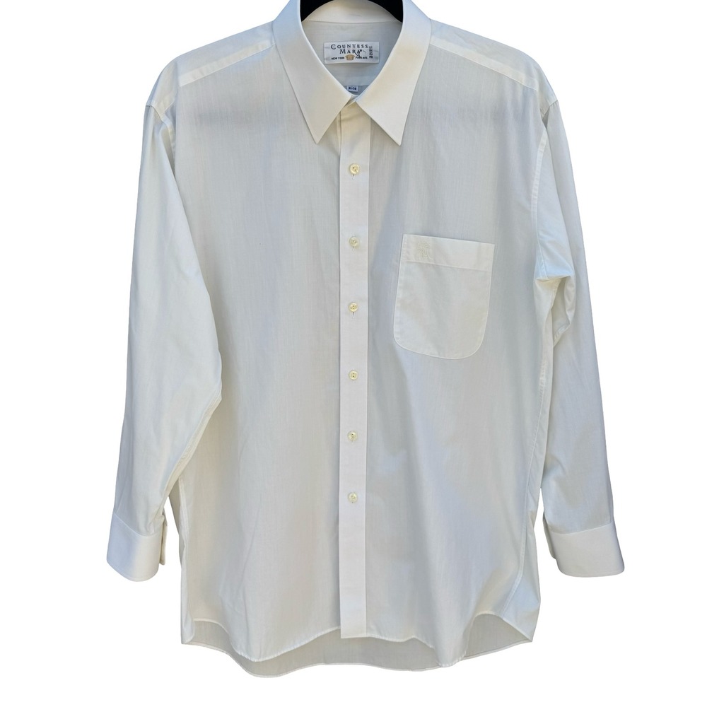 Countess Mara Vintage‎ 90s Preppy Ivy League Dress Shirt Professional Mens L